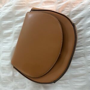 Brown Saddle Crossbody Purse with Long Strap